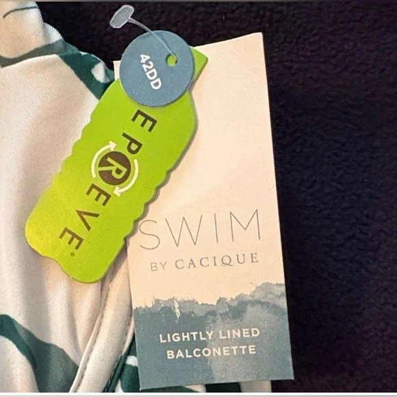 TOP ONLY. Cacique Tropical Leaf Print Women's Swimsuit Top. 42DD - Picture 4 of 4